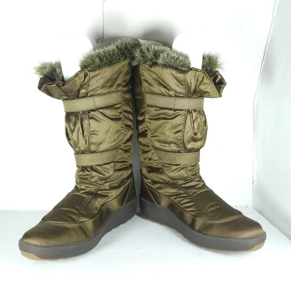 Pajar Canada Women's US9,5 EU40 Bronze brown Faux Fur Wedge Winter Boots